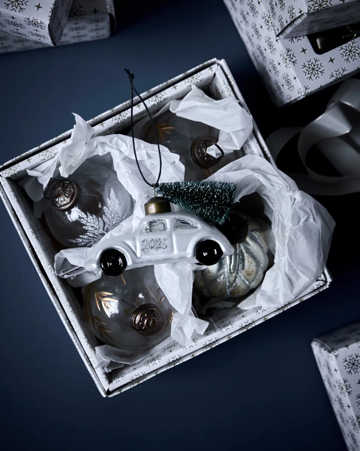 Car Christmas ornament, White-silver House Doctor