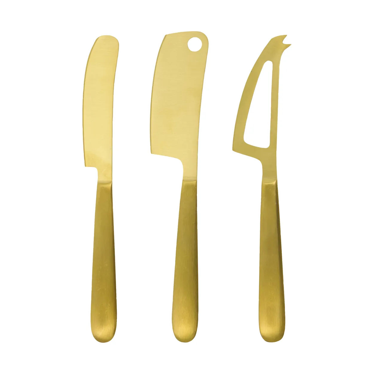 House Doctor Cheese knives 3 pieces Golden | Scandinavian Design | Cheese knives | Gold-coloured