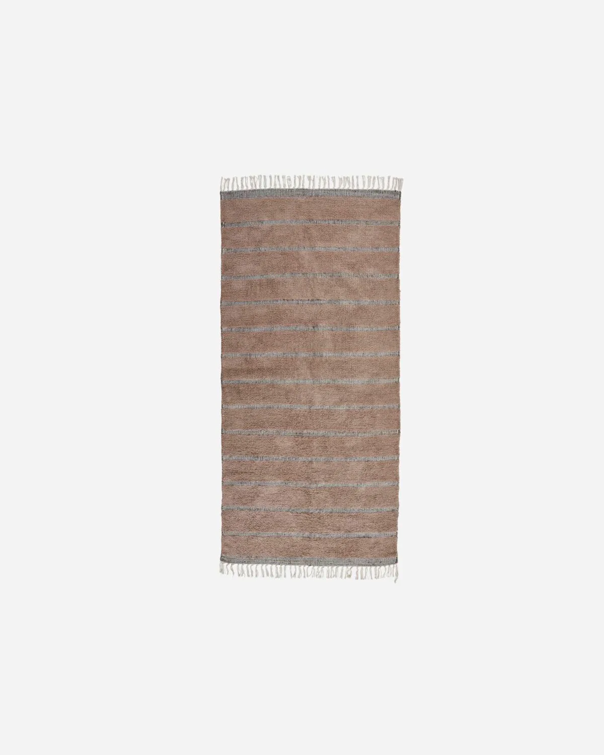 House Doctor Chen rug 90x200 cm Dusty berry | Scandinavian Design | Fringe & Deep pile rugs | Brown