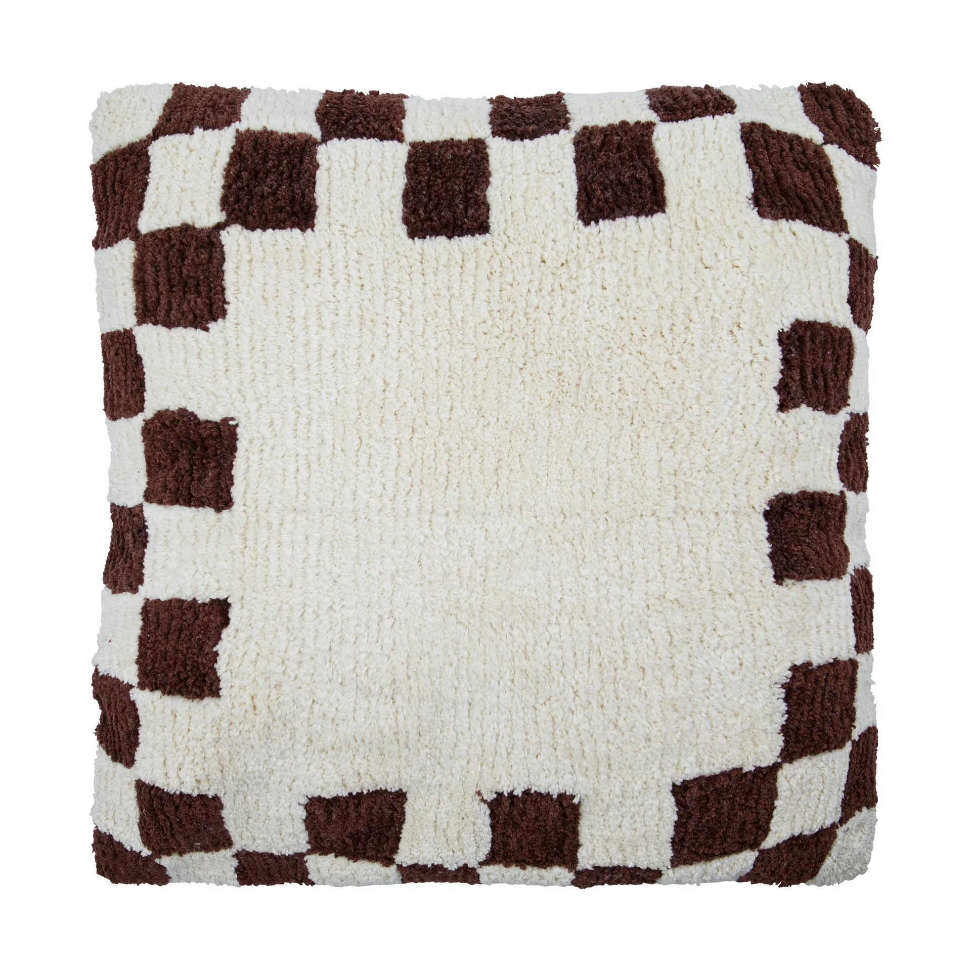 Chess cushion cover, Brown-off-White, 50x50 cm House Doctor
