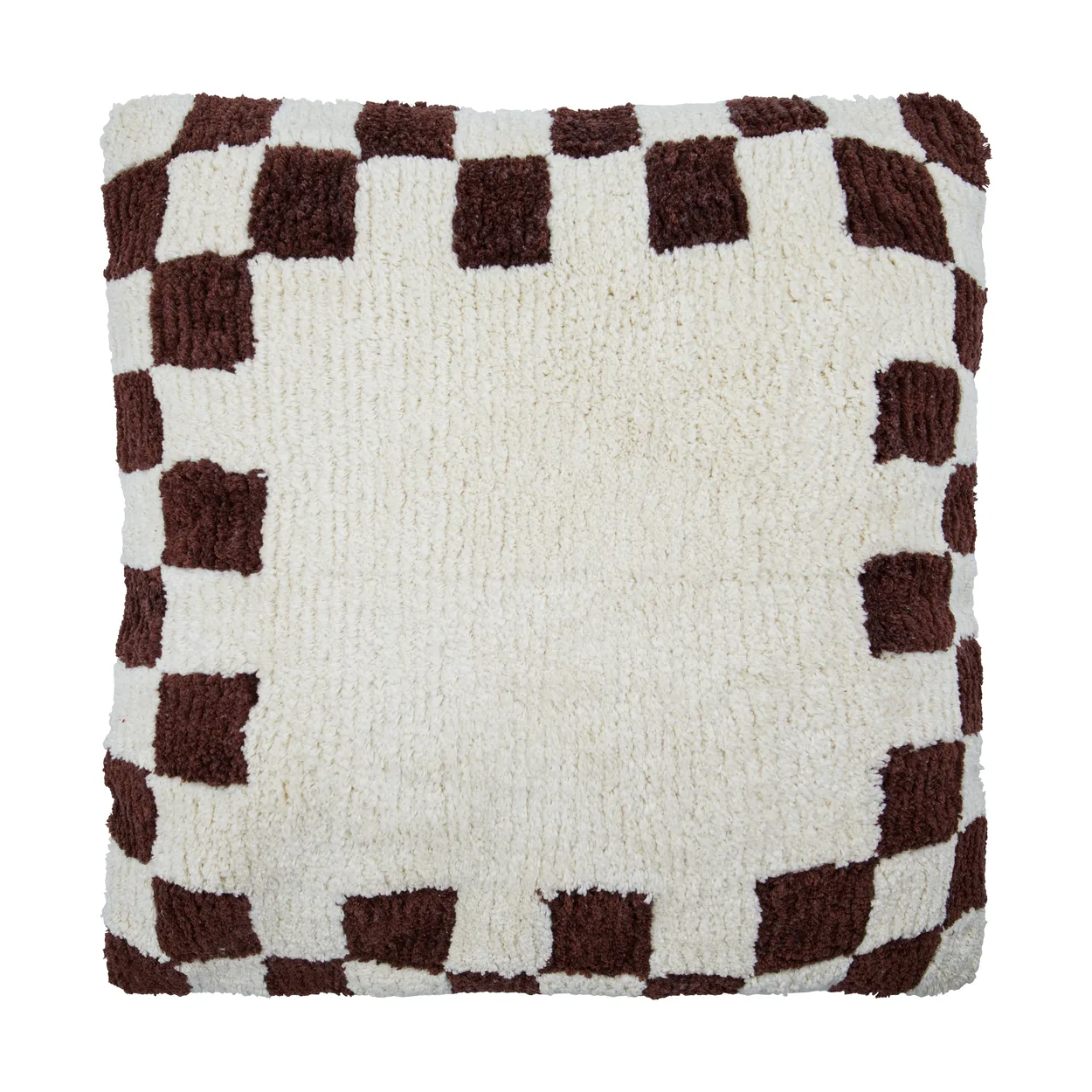 House Doctor Chess cushion cover Brown-off-White, 50x50 cm