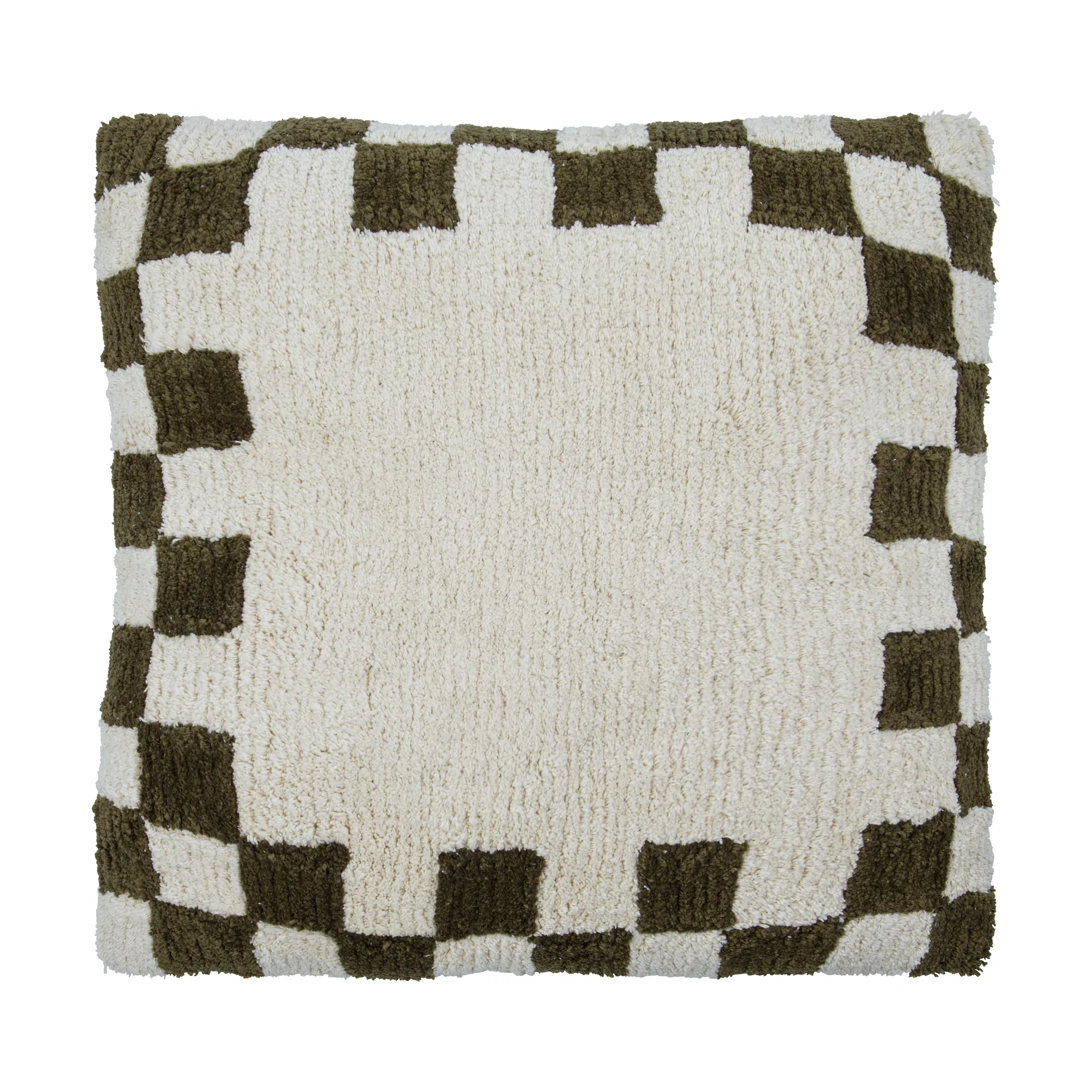 Chess cushion cover, Green-off-White, 50x50 cm House Doctor