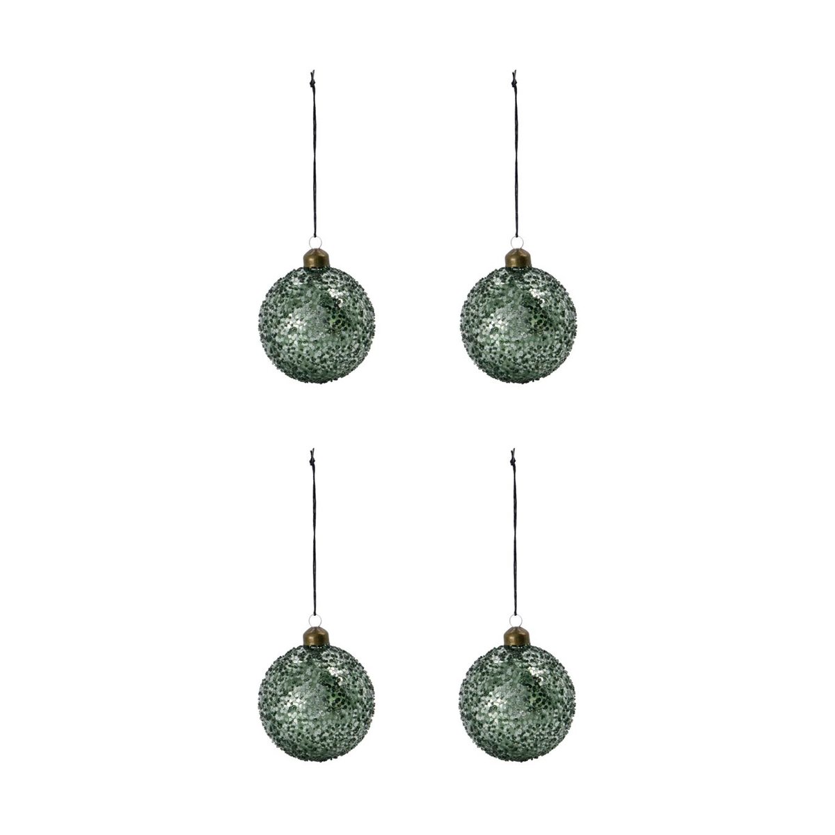 House Doctor Chosen Christmas bauble o8 cm 4-pack Green