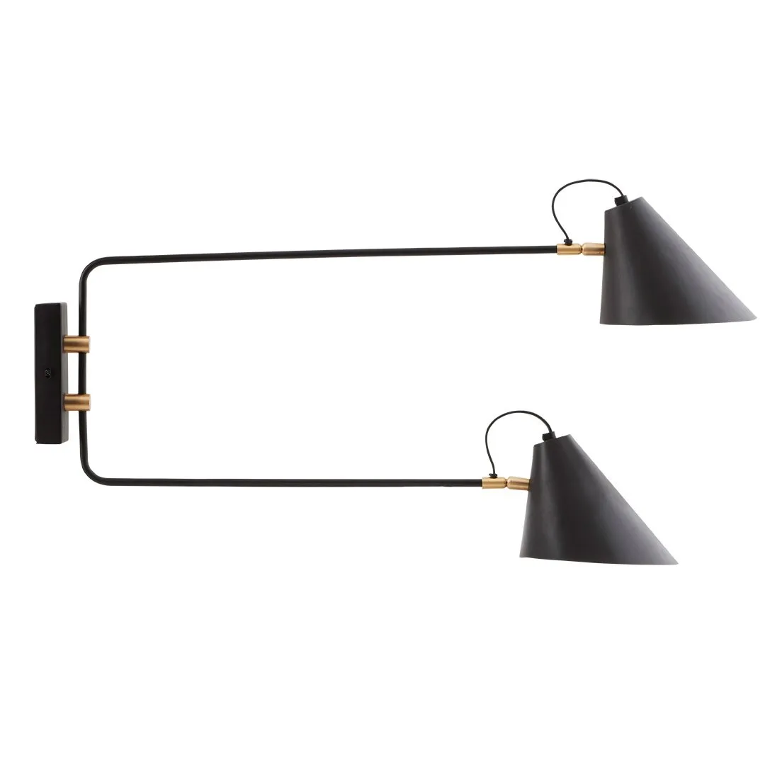 House Doctor Club wall lamp double arm | Scandinavian Design | Wall lights | Black