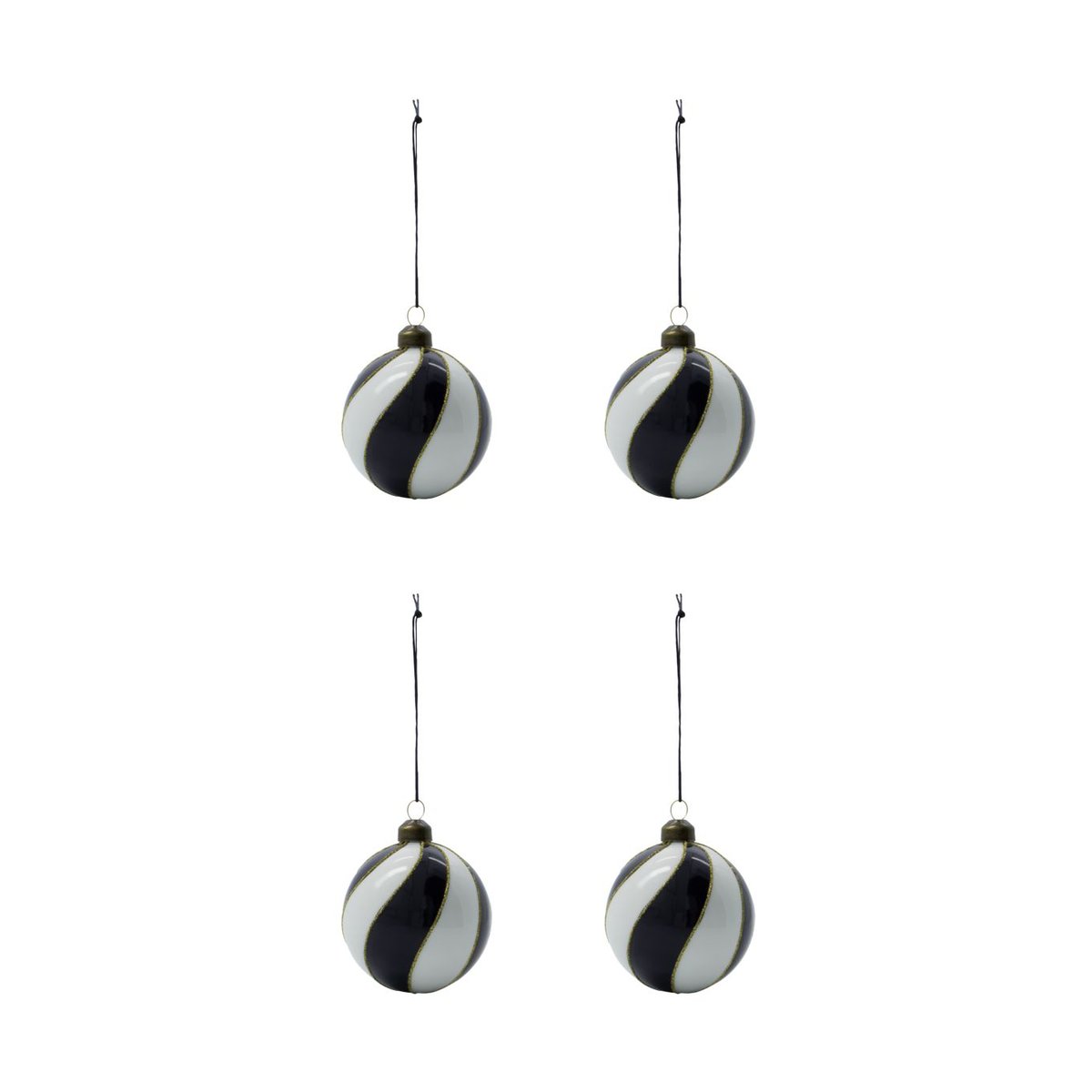 House Doctor Coil Christmas Ornament o8 cm 4-pack Black-white