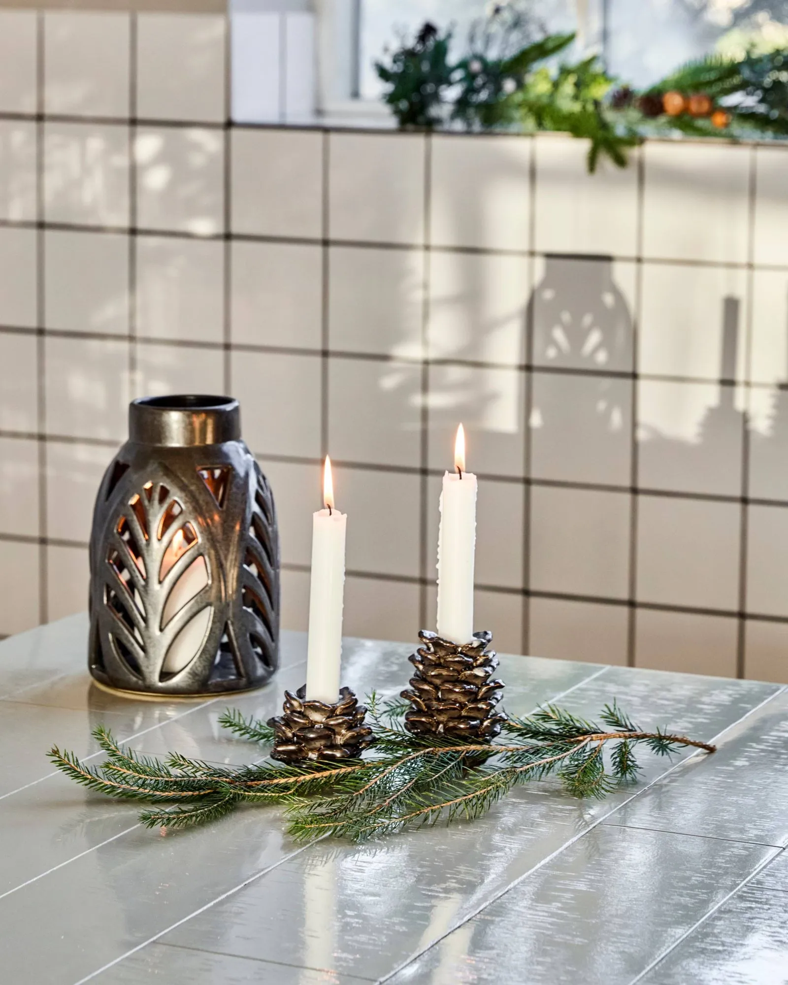 Cone candleholder 2 pieces, Antique metallic House Doctor
