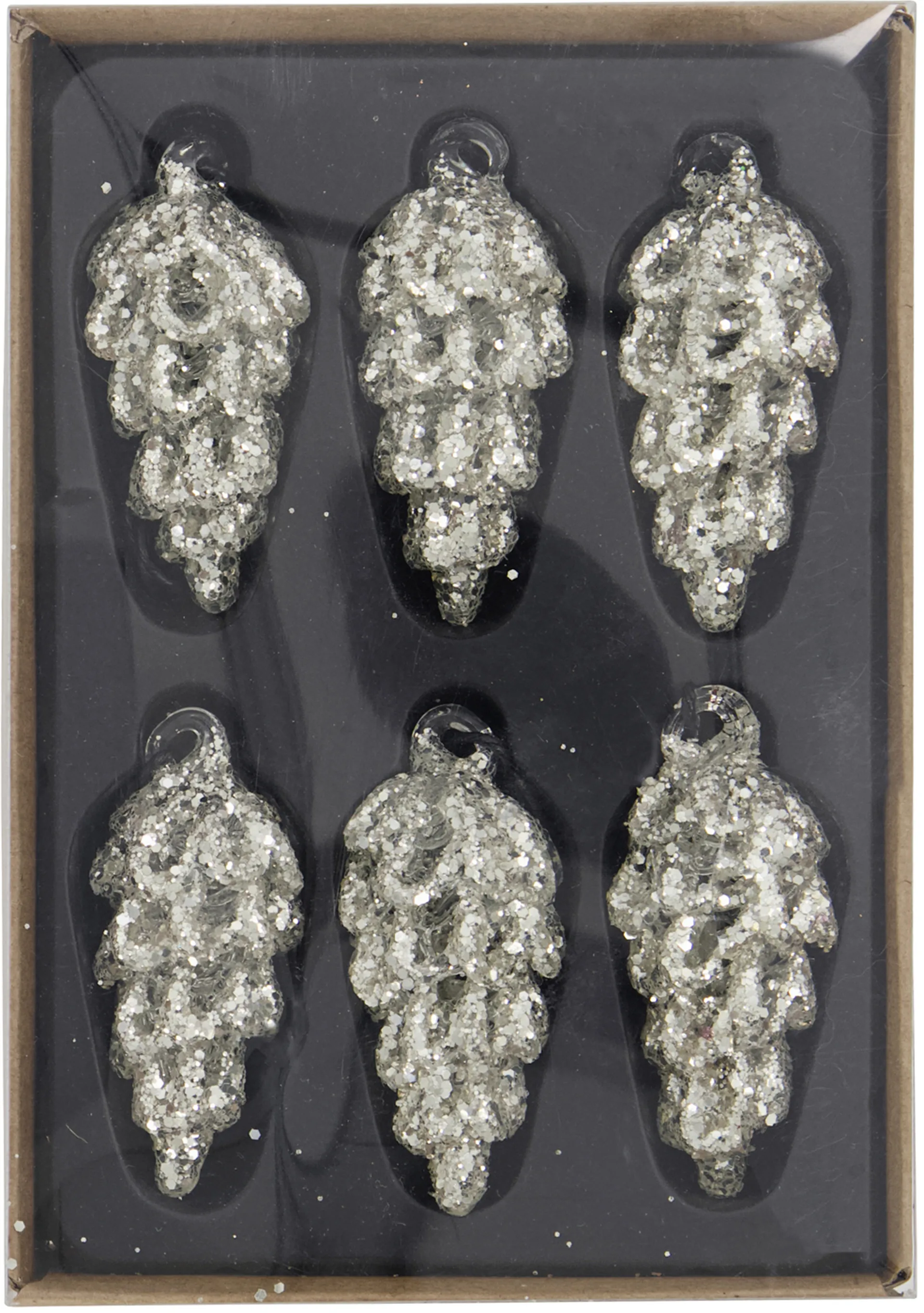 Cone Christmas decoration 5.5 cm 6-pack, Silver House Doctor