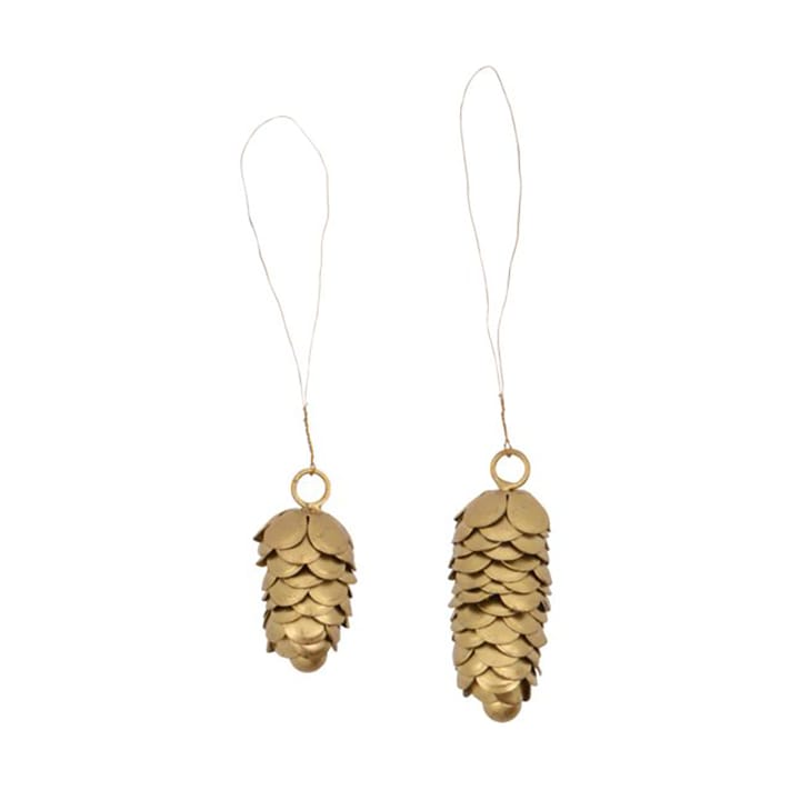 Cone Christmas decoration 6.5 cm 2 pieces - Gold - House Doctor