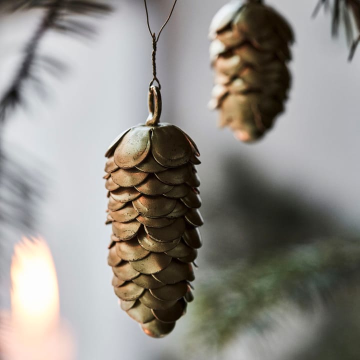 Cone Christmas decoration 6.5 cm 2 pieces, Gold House Doctor