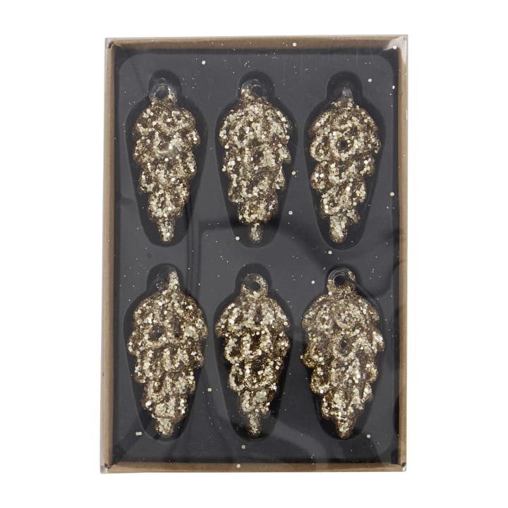 Cone Christmas decoration 9 cm 6-pack - Gold - House Doctor