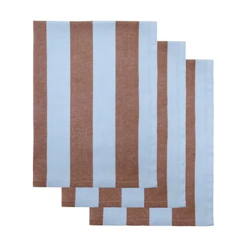 Cook kitchen towel 55x75 cm 3-pack - Light blue-brown - House Doctor