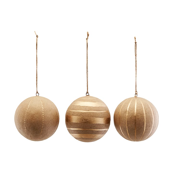 Craft Christmas bauble large 3-pack - Gold - House Doctor