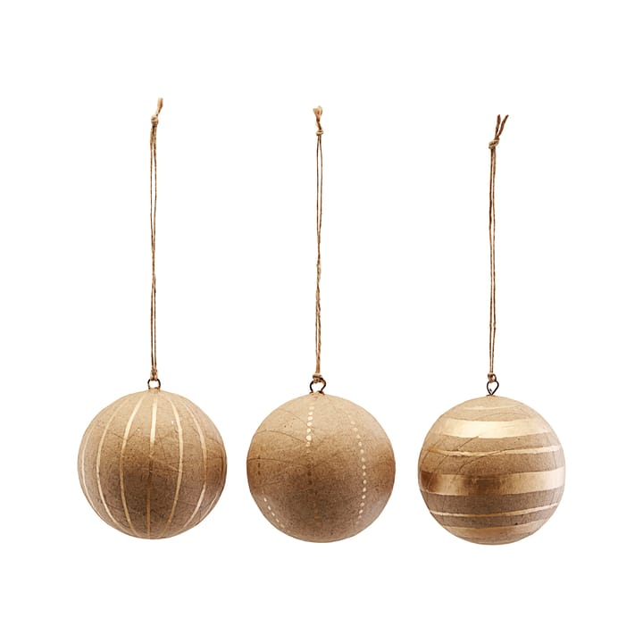Craft Christmas bauble medium 3-pack - Gold - House Doctor