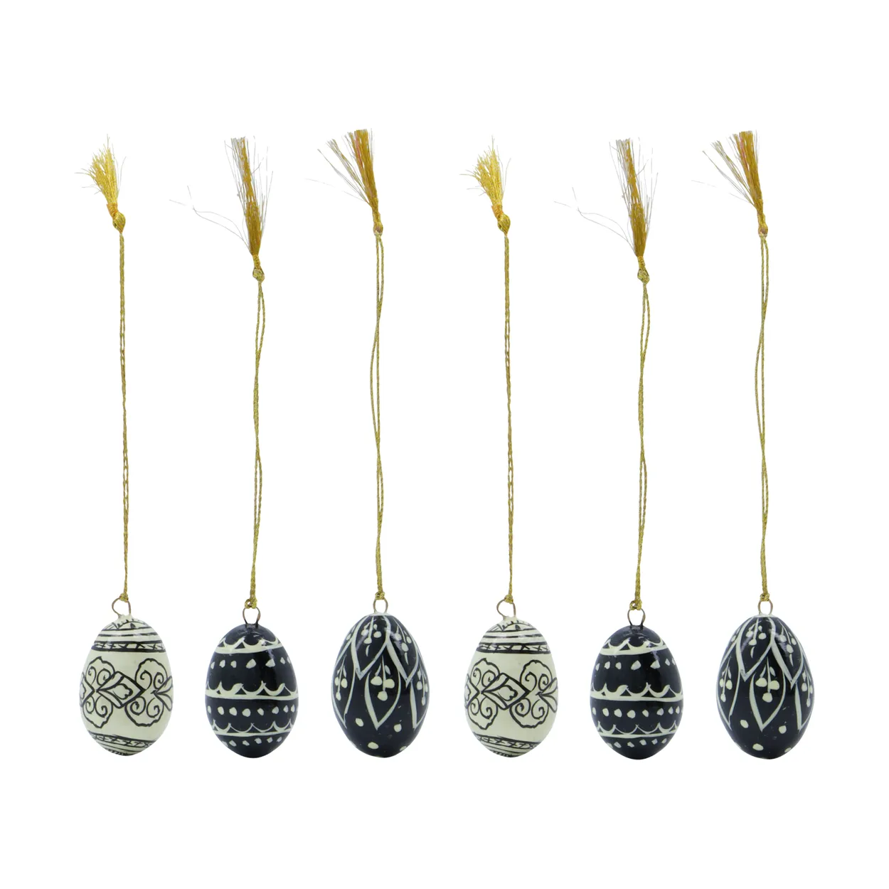 House Doctor Deco Easter egg 3 cm 6 pieces Black-offwhite