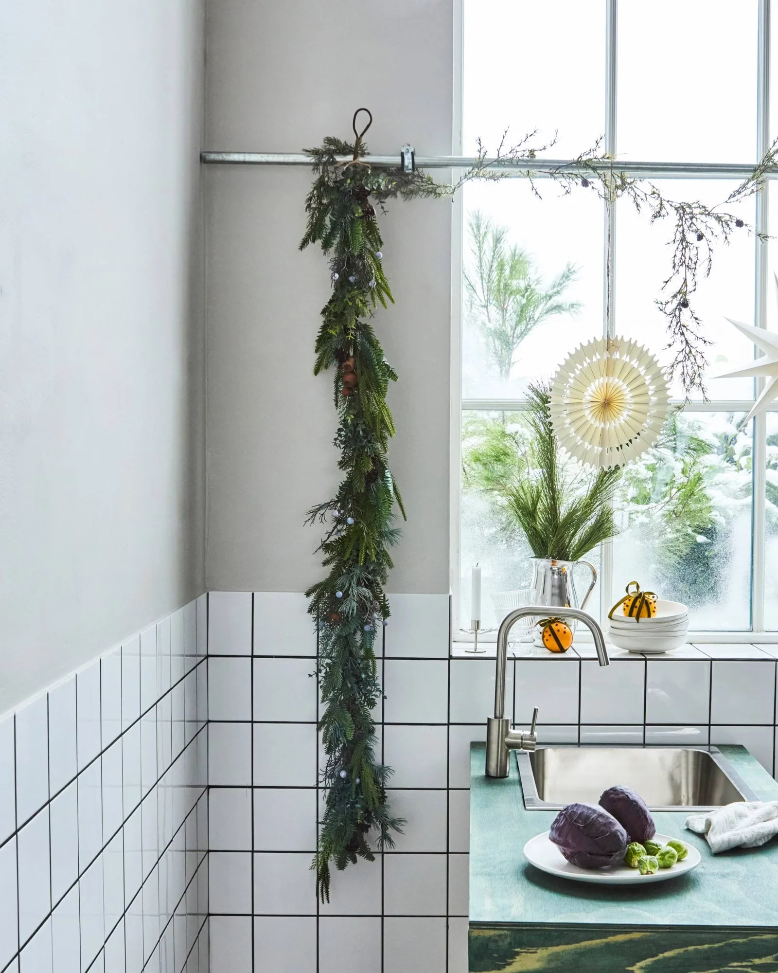Deco garland, Green, 183 cm House Doctor