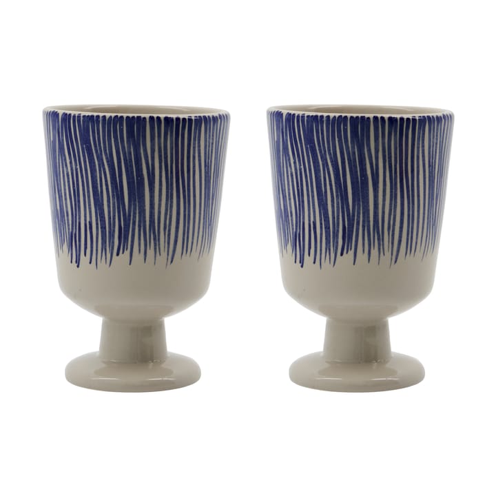 Diva mug on foot 25 cl 2-pack - Off white-Blue - House Doctor