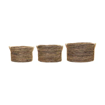 Dungi low storage baskets 3-pack - Black-natural - House Doctor