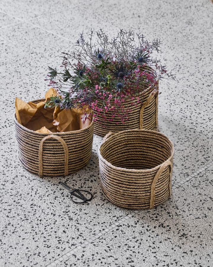 Dungi low storage baskets 3-pack, Black-natural House Doctor