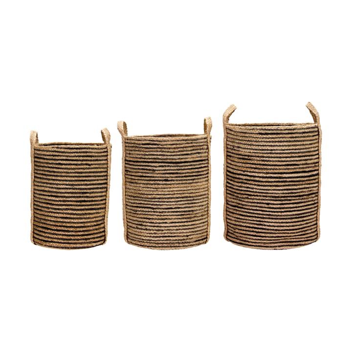 Dungi storage baskets 3-pack - Black-natural - House Doctor