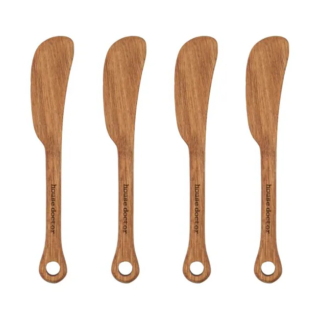 House Doctor Eya butter knife 4-pack Acacia | Scandinavian Design | Butter knives | Beige
