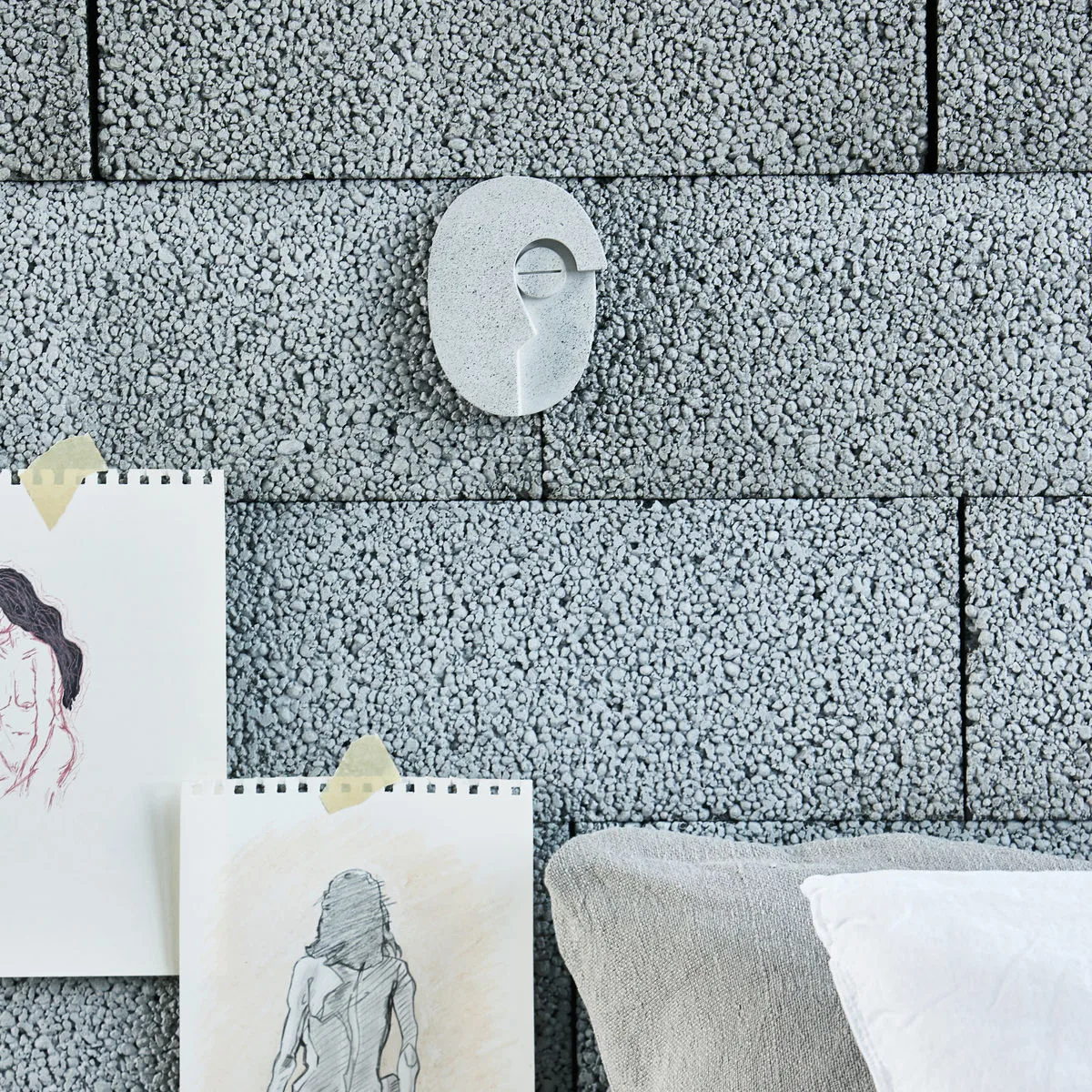 Face wall decoration 14 cm, Grey House Doctor