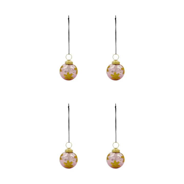 Fiore Christmas bauble 4-pack - Pink - House Doctor
