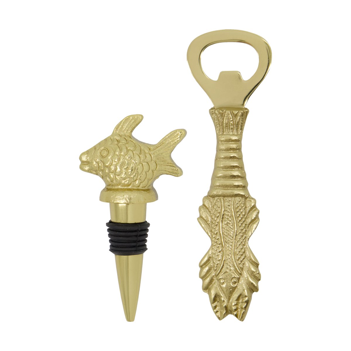 House Doctor Fish bar set 2 pieces Antique gold | Scandinavian Design | Wine & barware | Gold-coloured