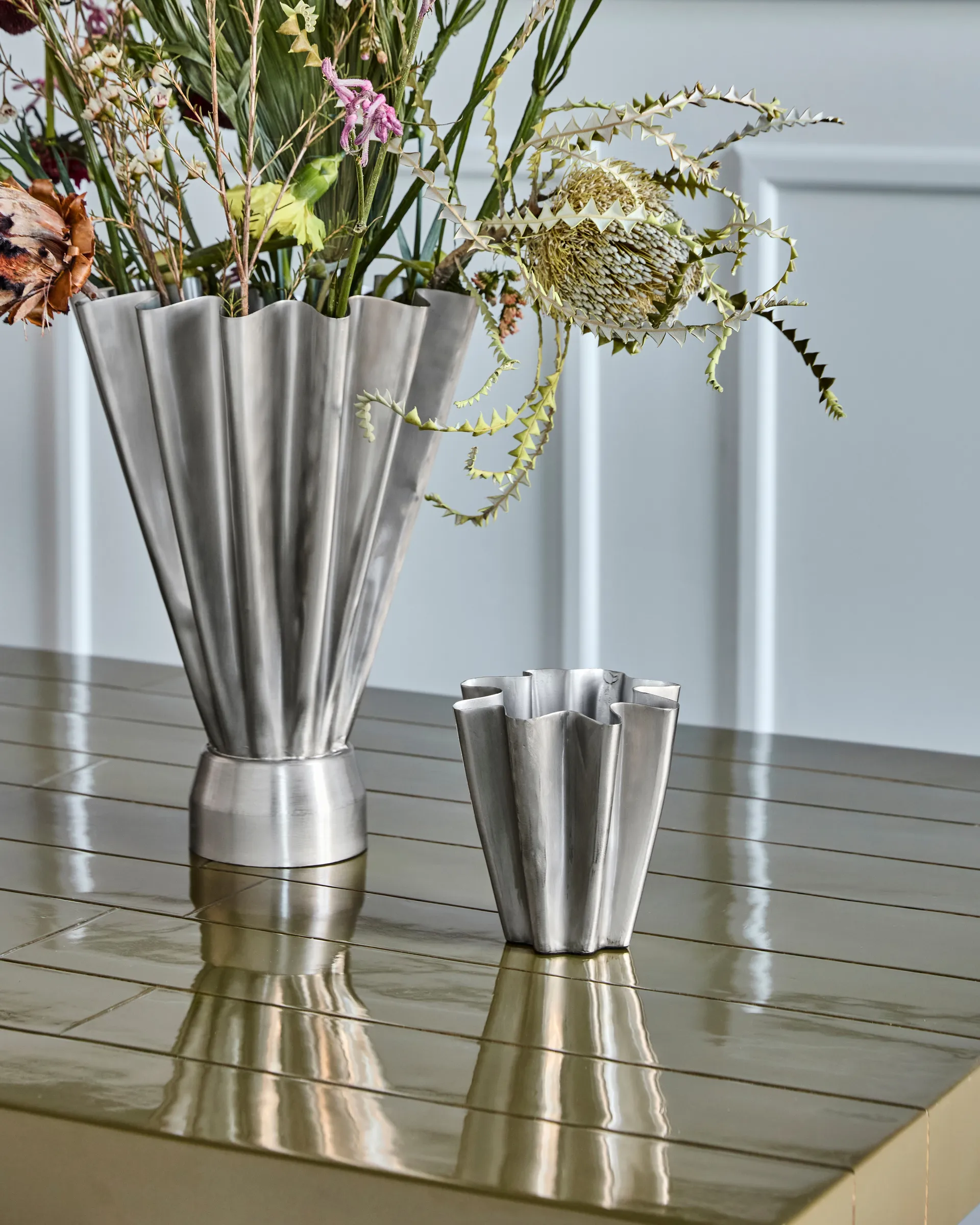 Flood vase 13 cm, Brushed silver House Doctor