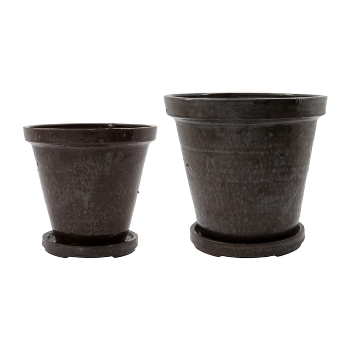 Flower flower pot with saucer 4 pieces - Ø18 cm-Ø22 cm - House Doctor