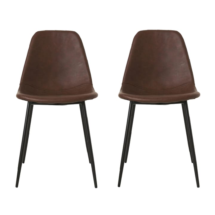 Found chair pleather 2-pack - brown - House Doctor