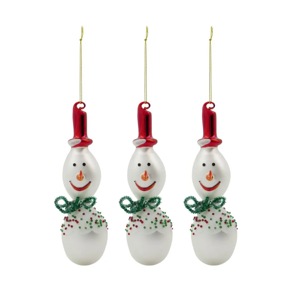 Frosty Christmas decoration 15.9 cm 3-pack, White House Doctor