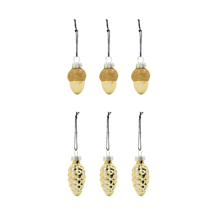 Glint Christmas decoration 5.8 cm 6-pack - Gold - House Doctor