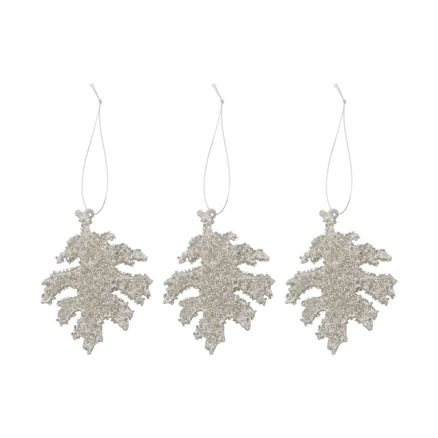House Doctor Gliz Christmas decoration 10.5 cm 3-pack Silver glitter