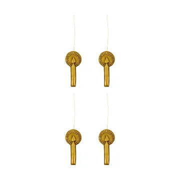 Glory Christmas hanging ornament 4-pack - Antique brass - House Doctor