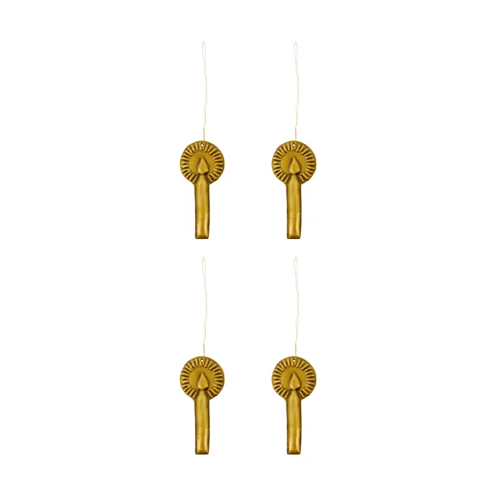 Glory Christmas hanging ornament 4-pack - Antique brass - House Doctor