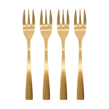 Golden cake fork 4-pack - Golden - House Doctor