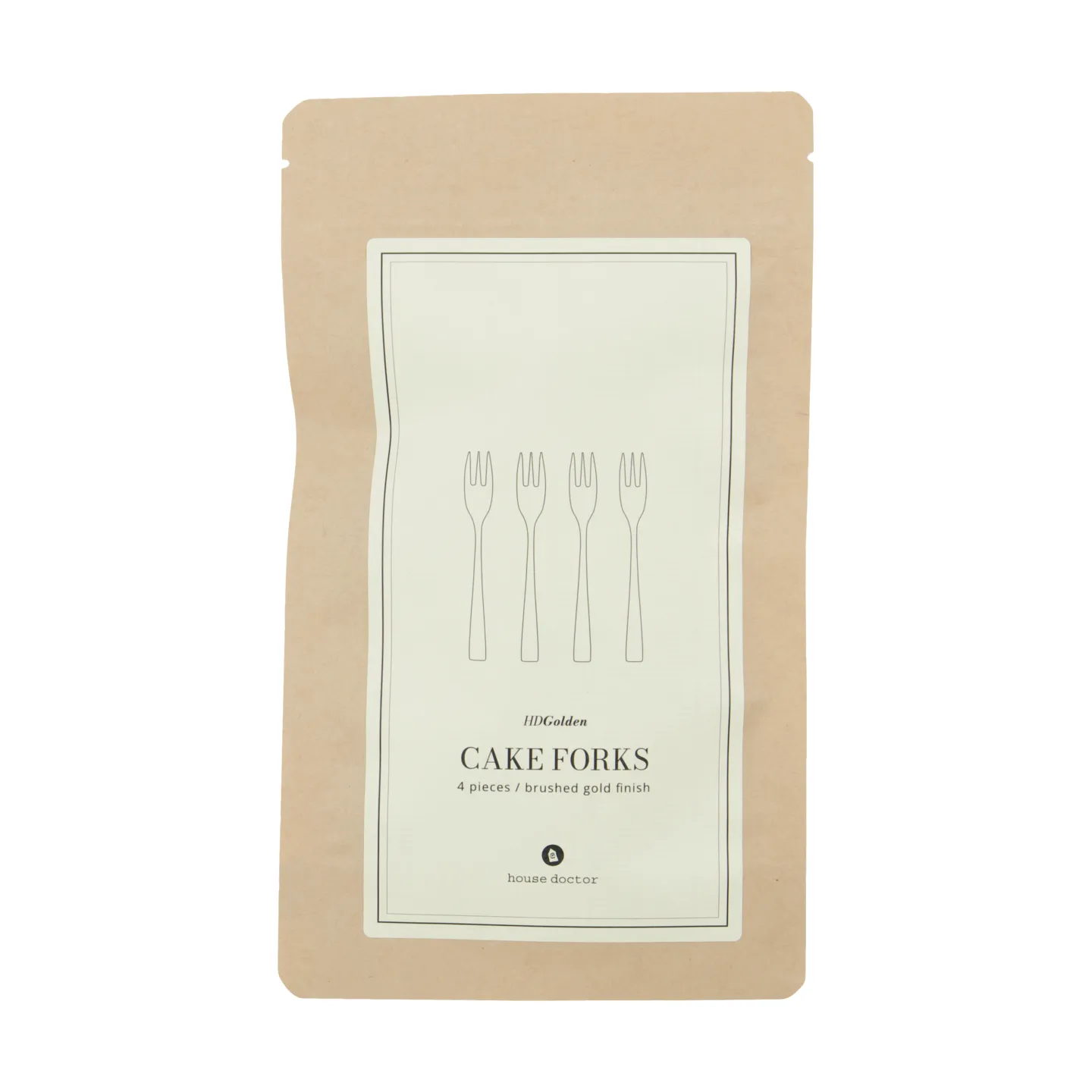 Golden cake fork 4-pack, Golden House Doctor