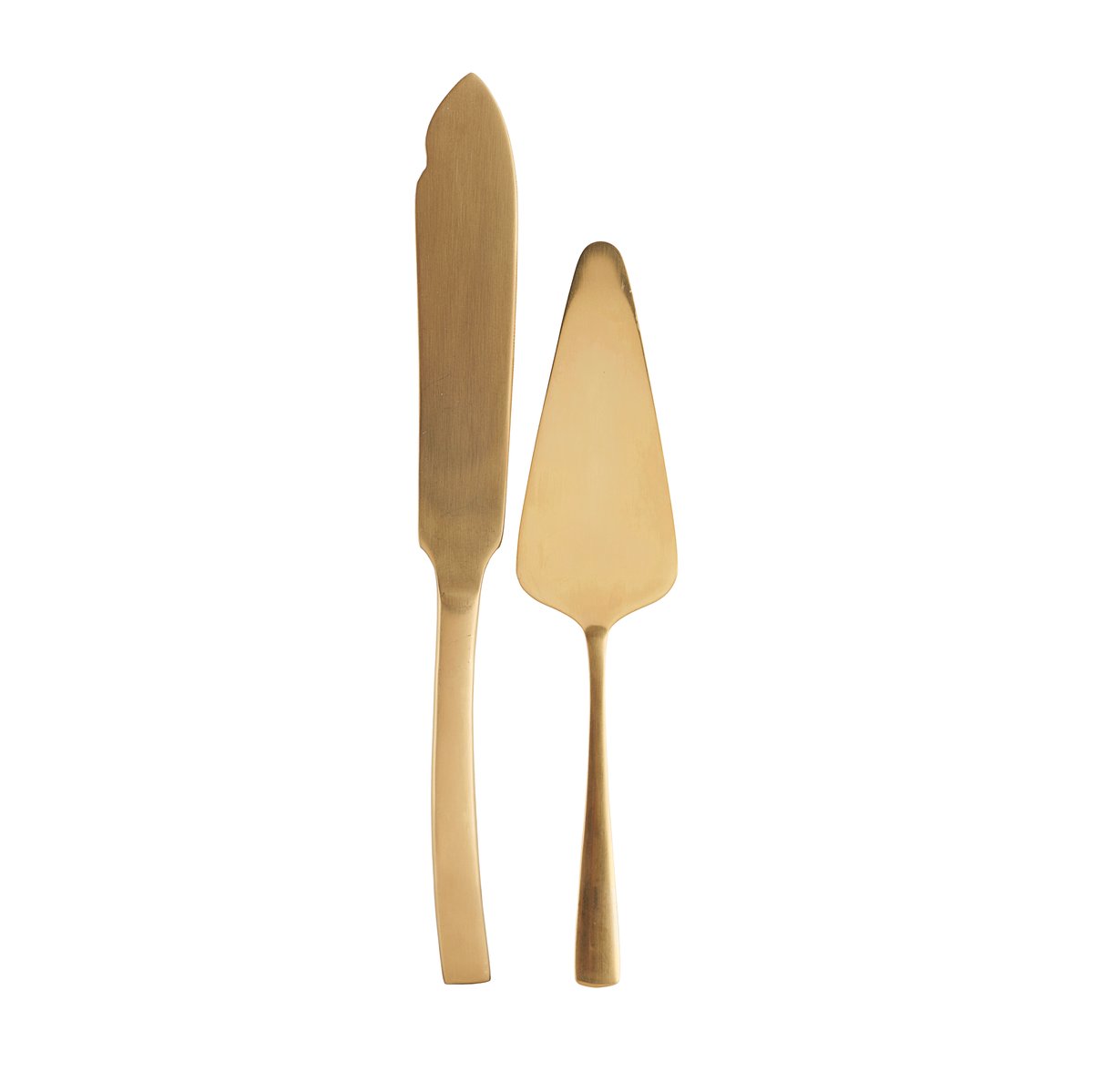 House Doctor Golden cake set 2 pieces | Scandinavian Design | Cake knives & servers | Gold-coloured
