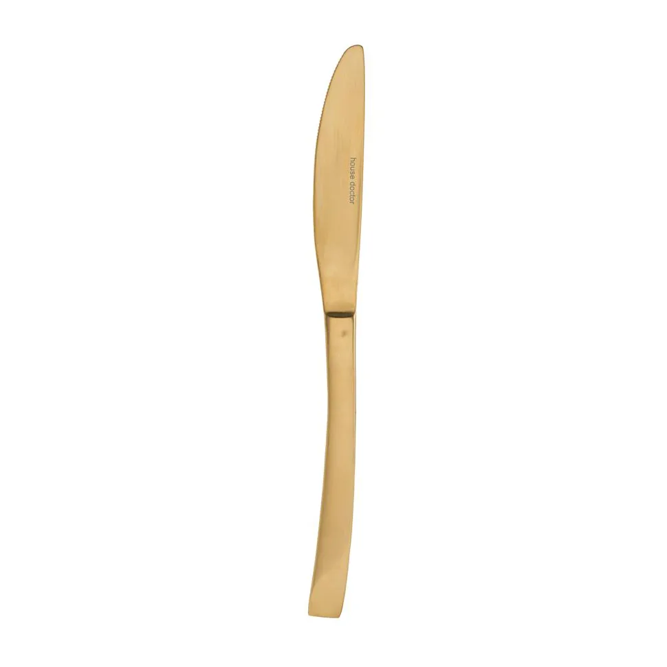 House Doctor Golden knife Stainless steel | Scandinavian Design | Table cutlery | Gold-coloured