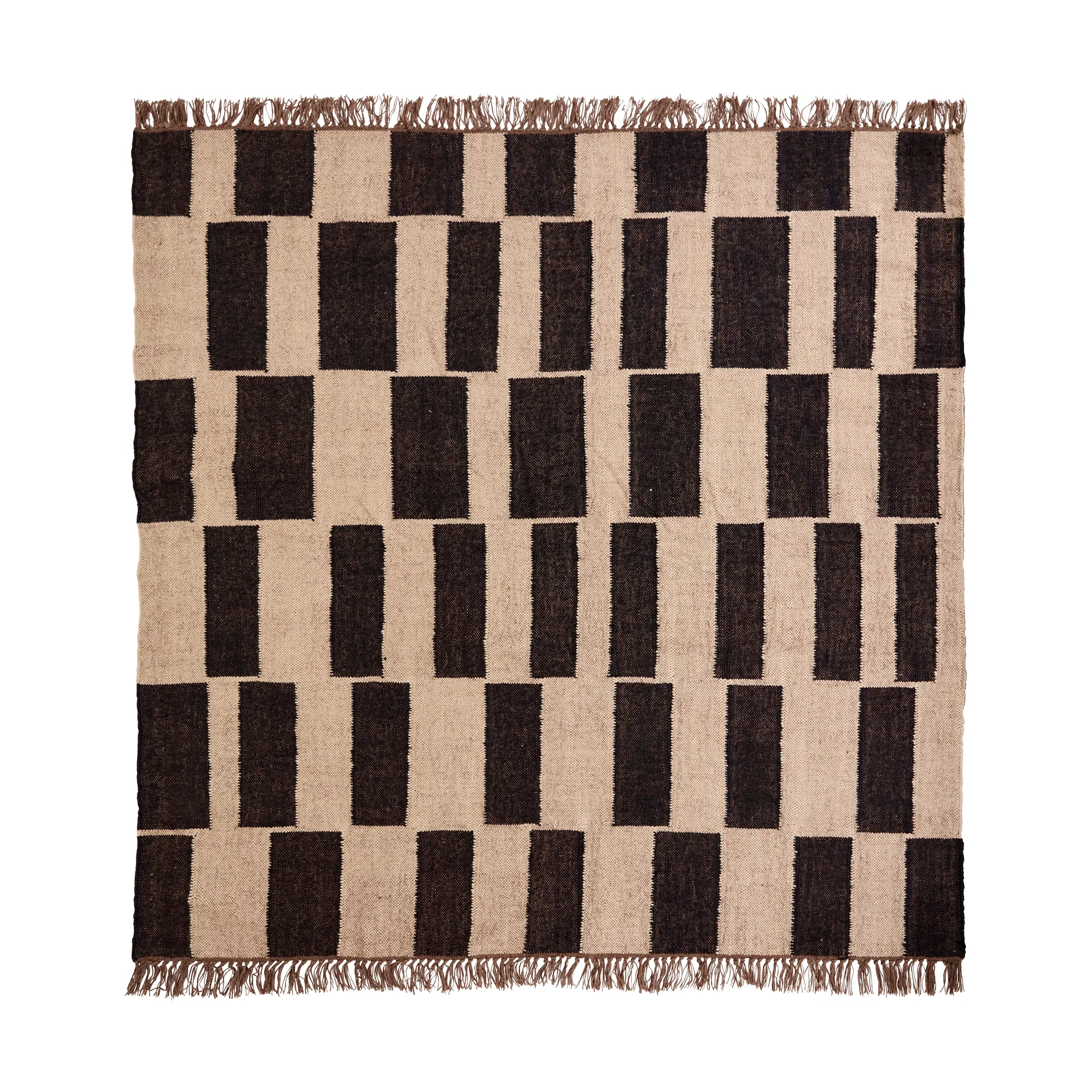 Graph rug, Black-natural, 180x180 cm House Doctor