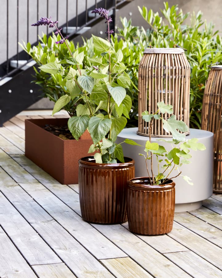 Groove planter 2 parts small, Brown House Doctor