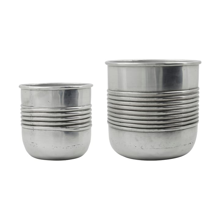 Groove planter aluminium 2 parts - Antique silver finish - House Doctor