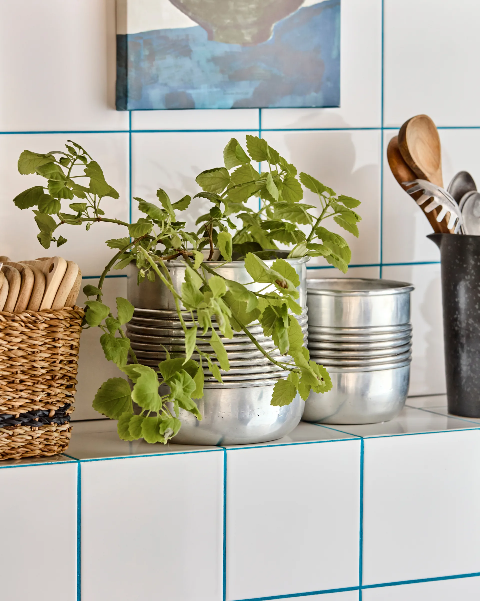 Groove planter aluminium 2 parts, Antique silver finish House Doctor