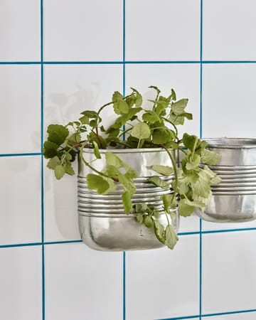 Groove planter aluminum oval 2 pieces - Antique silver finish - House Doctor