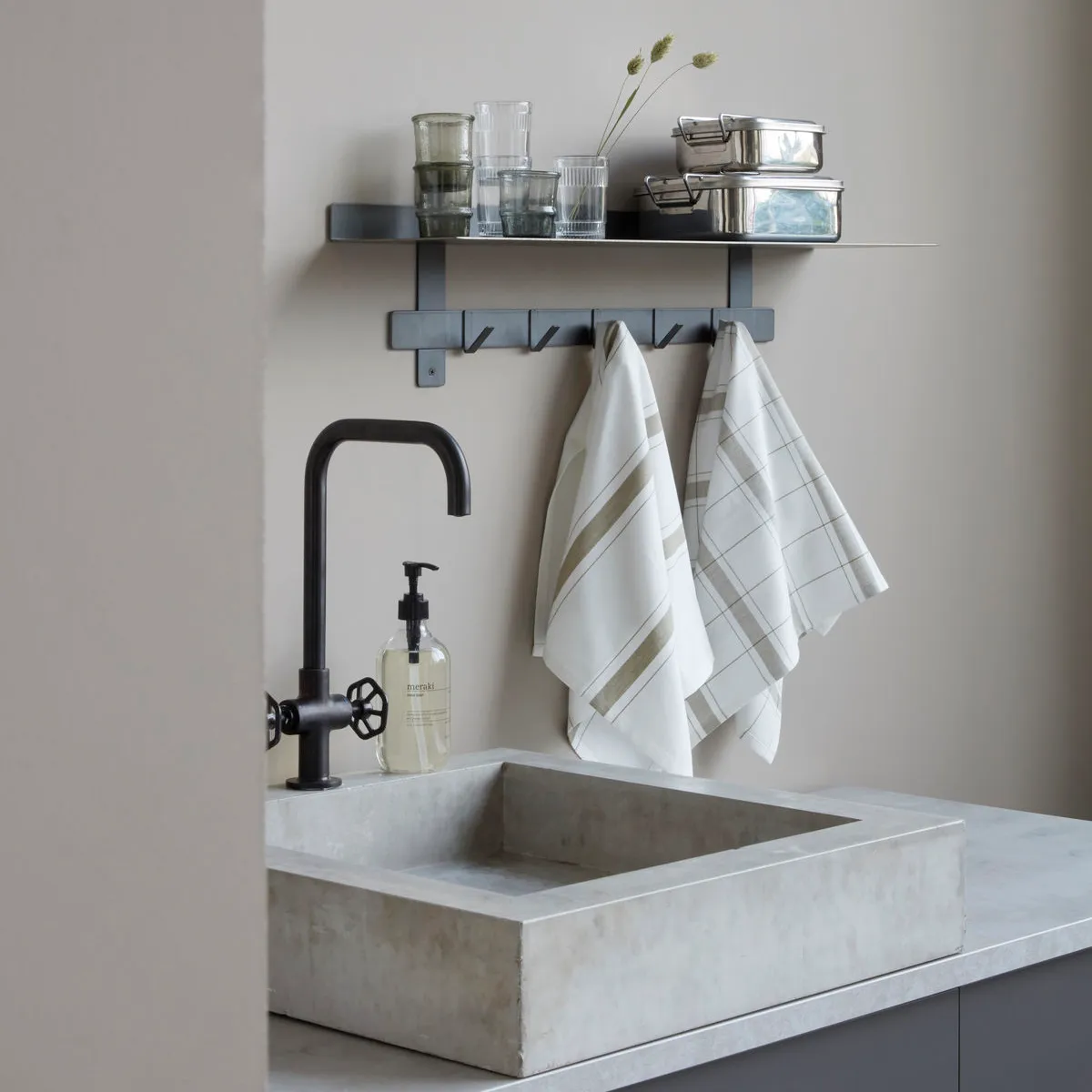 Halida kitchen towel 2-pack, olive green House Doctor