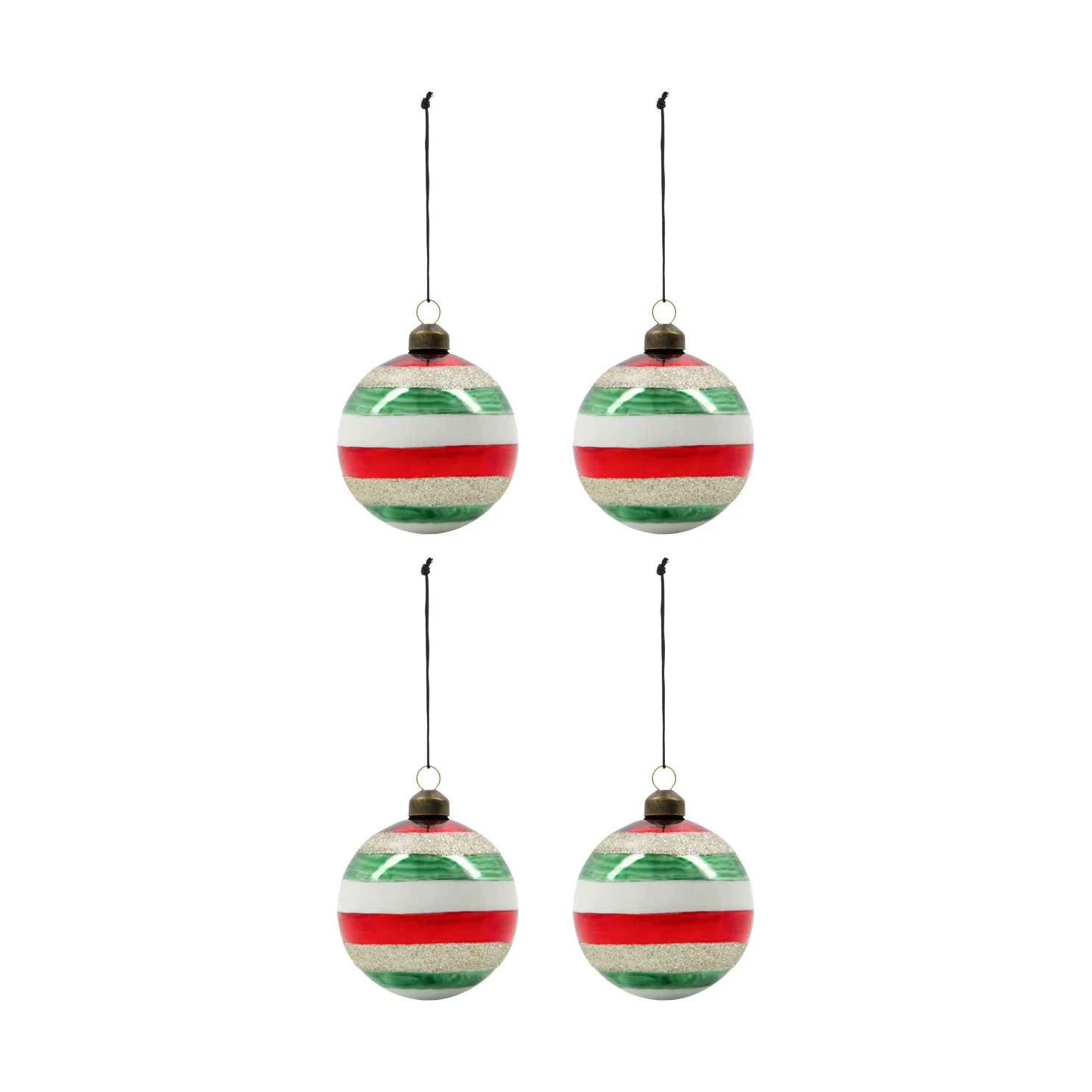 Happy Christmas tree bauble Ø8 cm 4-pack, Multi House Doctor