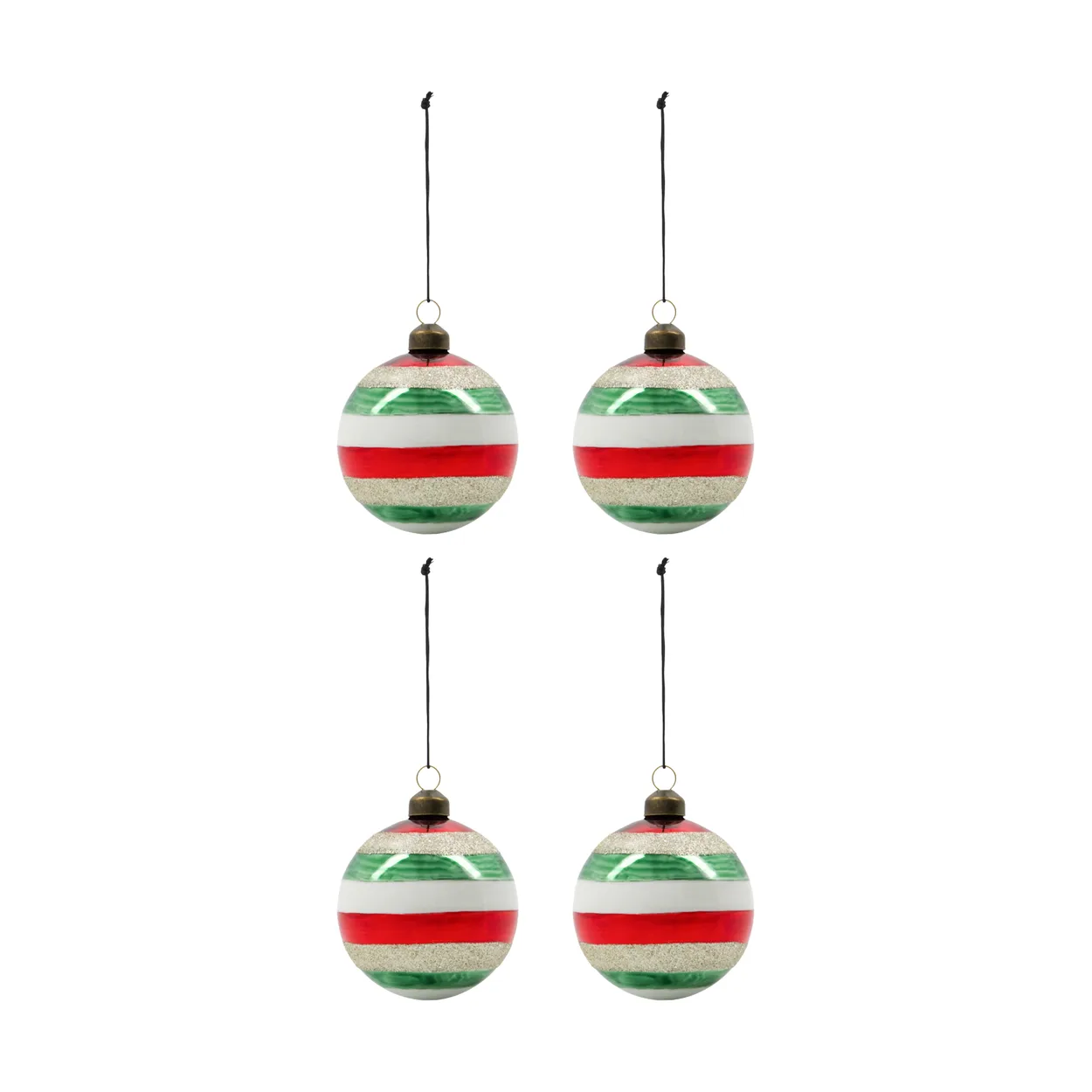 House Doctor Happy Christmas tree bauble o8 cm 4-pack Multi