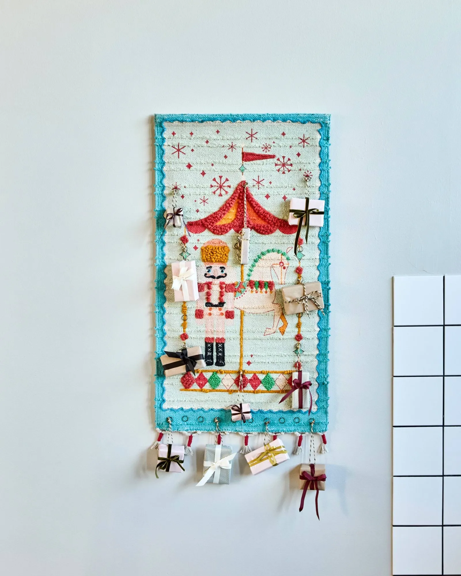Horse advent calendar, Burnt red, 50x90 cm House Doctor