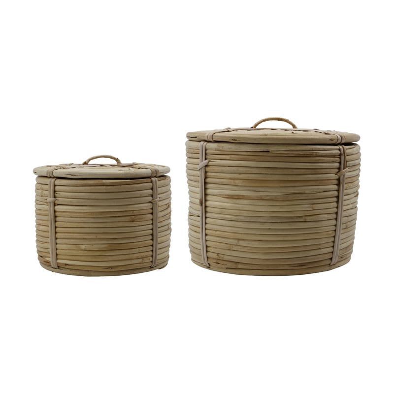 House Doctor House doctor basket with lid 2 parts Nature