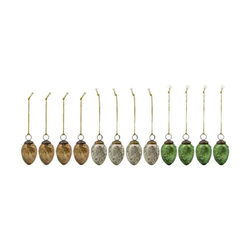 House Doctor egg Easter hanging 12 pieces - Green, Pink, Off-white - House Doctor